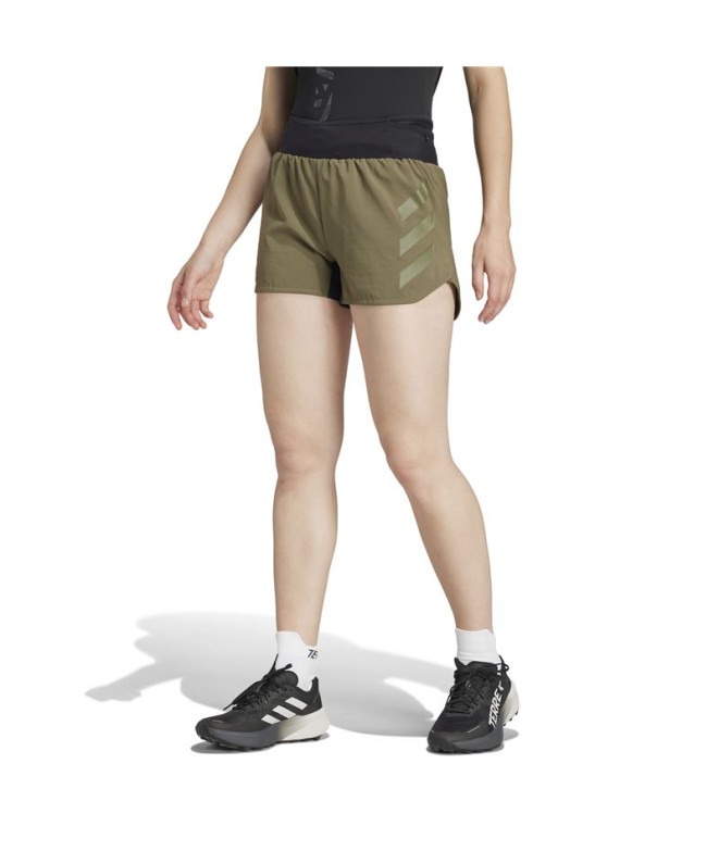 Pantalones de Trail adidas Terrex Agravic Trail Running Mujer Verde Oliva