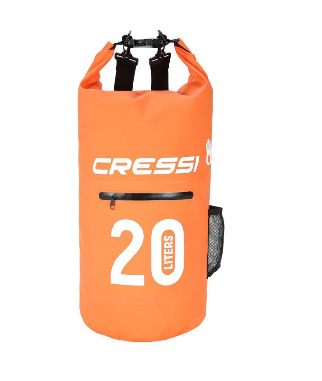 Bolsa Cressi Dry Pvc con Cremallera Naranja 20L