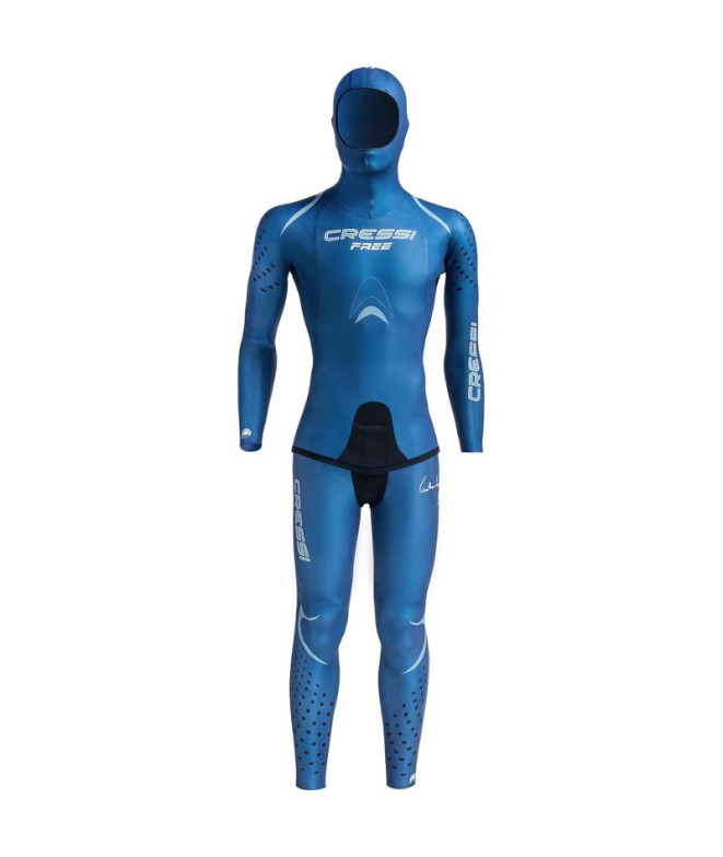 Neoprene Mergulho Homem para Cressi Free Ultrastretch Azul 3,5mm