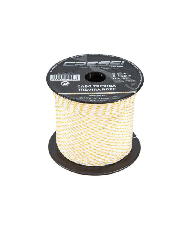 Câble Cressi Trevira Ø1,5mm Enrouleur (bobine de 50m) Blanc