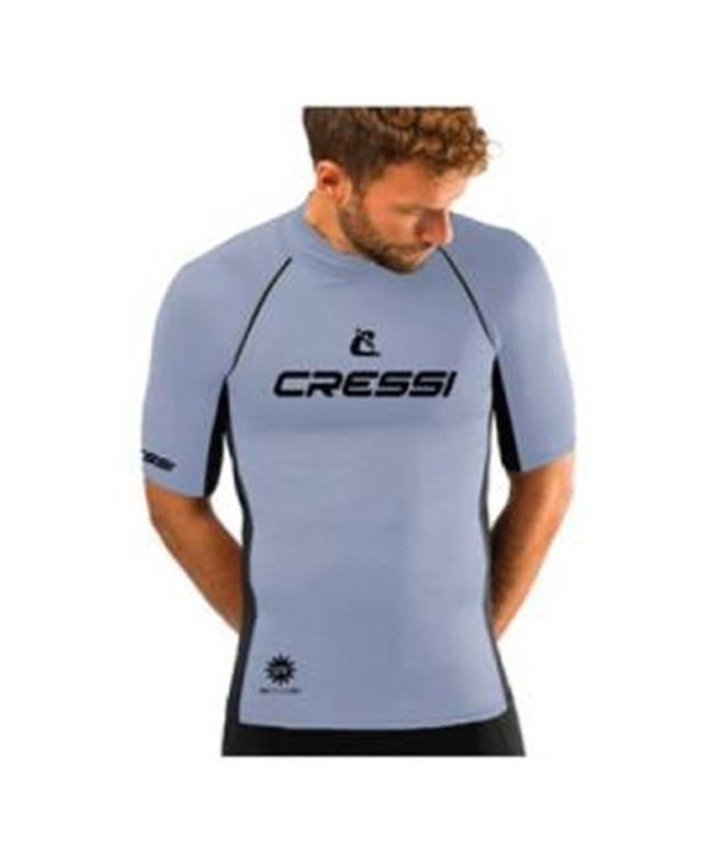 Camiseta Mergulho Homem cressi Rashguard 2024 Manga curta Cinzento