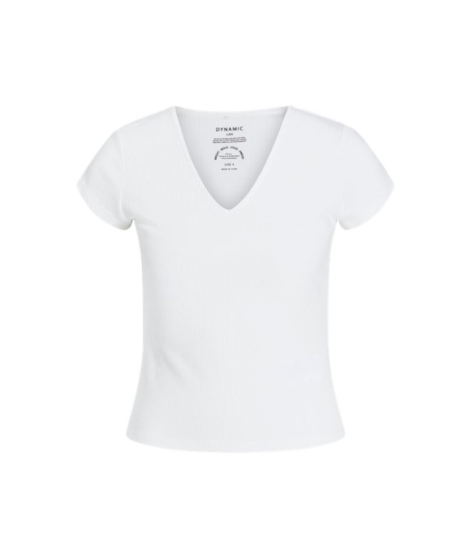 Camiseta Mulher Jack & Jones Jxhayden Ss Branco Brilhante