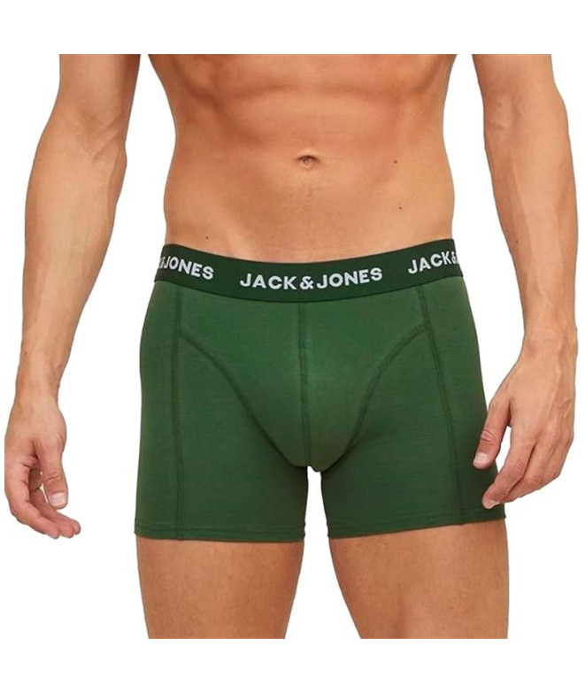 Cuecas Pack Homem Jack & Jones Jackex 3 Verde Escuro