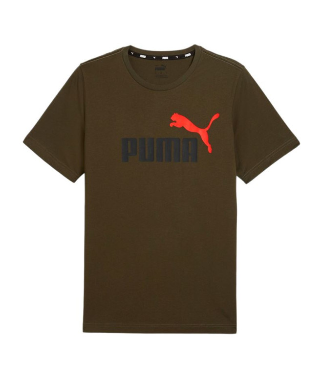 Camiseta Casual de Puma Ess+ 2 Col Logo Homem