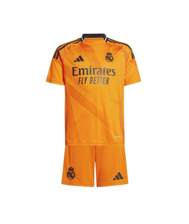 Conjunto Futebol adidas Kit Infantil de Real Madrid 24/25 Laranja doméstica