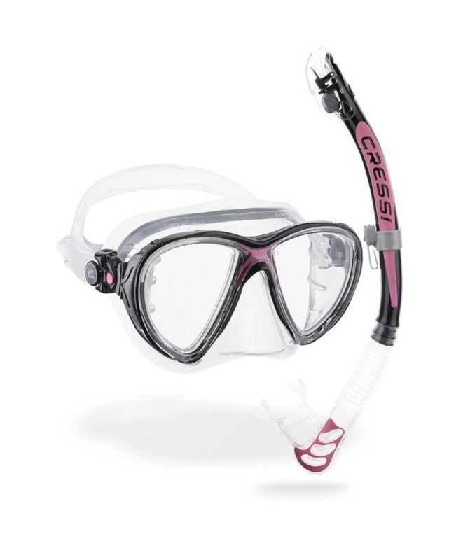 Kit para Buceo Cressi Evo Big Eyes + Alpha Ultra Dry Unisex Dark-Rosa