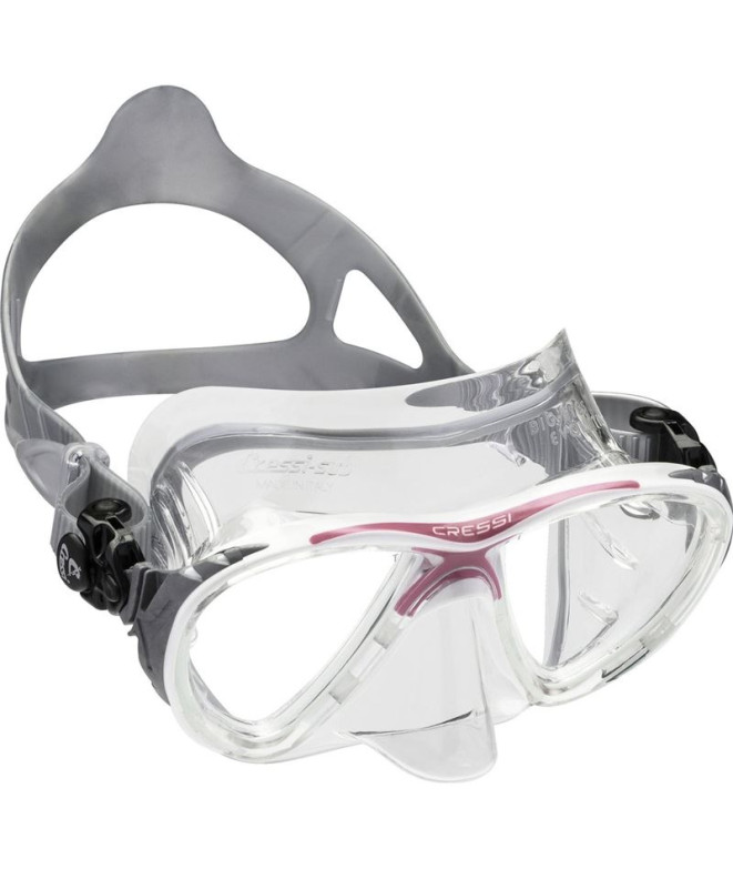 Máscara para Buceo Cressi Evo Big Eyes Unisex Crystal Blanco-Rosa