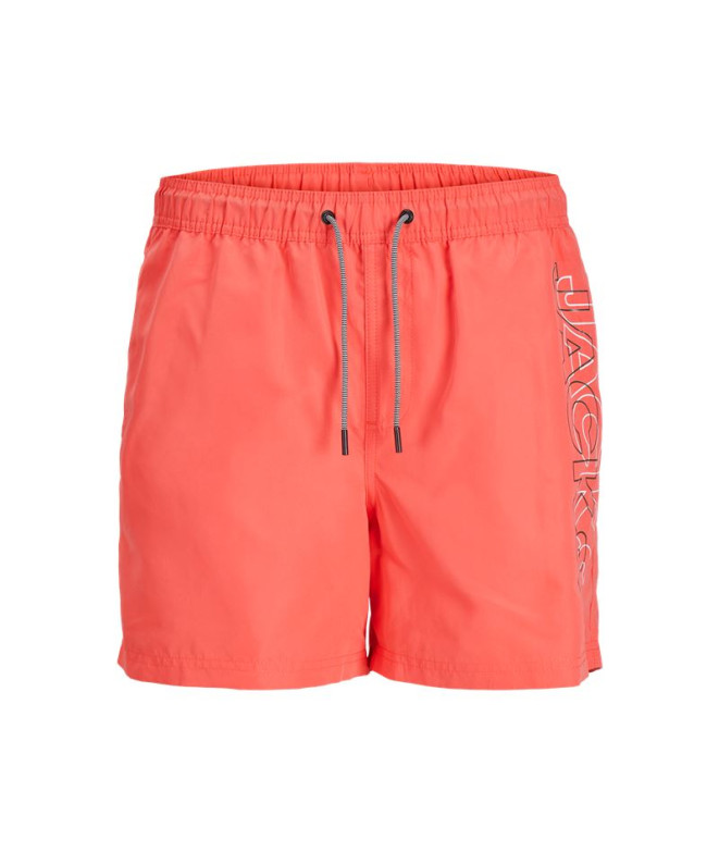 Bañador Jack & Jones fiji Double Logo Hombre Hot Coral