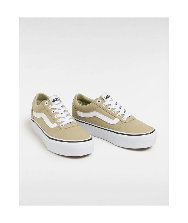 Zapatillas Vans Ward Platform Cnvs Elm Mujer Beige