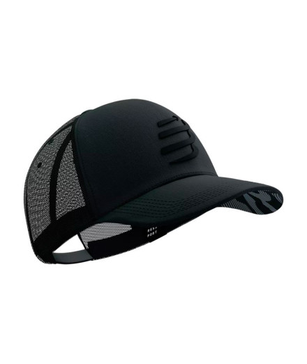 Gorra de Running Compressport Trucker Negro