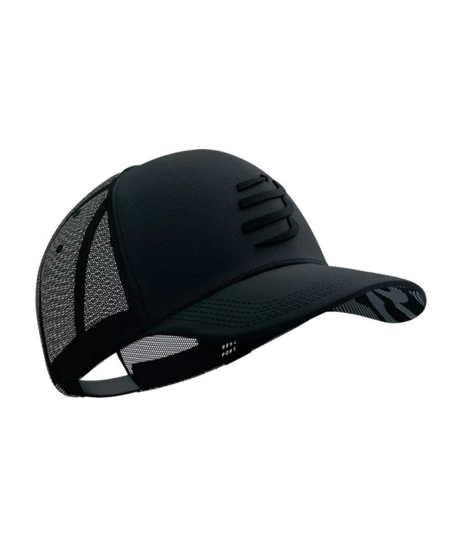 Gorra de Running Compressport Trucker Negro