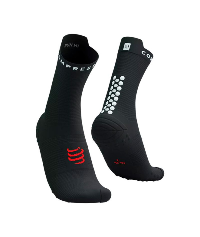 Calcetines de Running Compressport Pro Racing v4.0 Run High Negro/Blanco