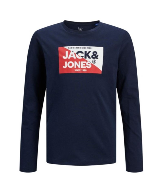 Camiseta Jack and Jones Jjnolan Ls Crew Neck Navy Blazer Infantil