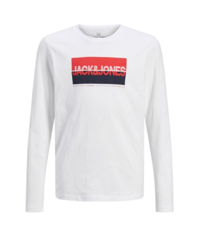 Camiseta Jack and Jones Jjnolan Ls Crew Neck Branco Infantil