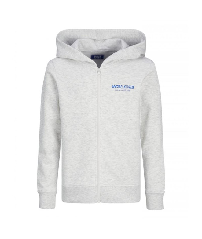 Sudadera Jack and Jones Jjalvis Sweat Zip  White Melange Infantil