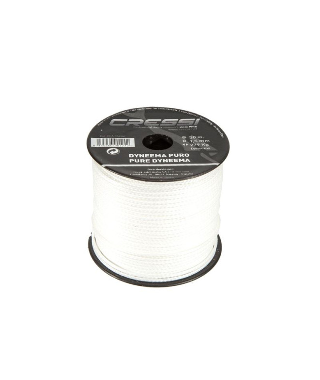 Câble 100% Dyneema Ø1,5mm Blanc (bobine de 50m) Cressi