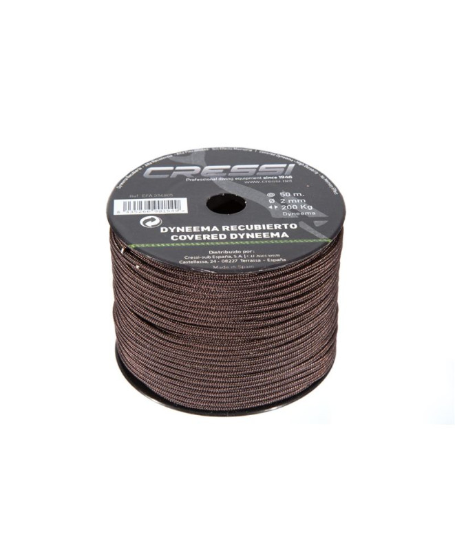 Cabo Dyneema C/Funda Ø2mm Marrón (Bobina 50m) Cressi