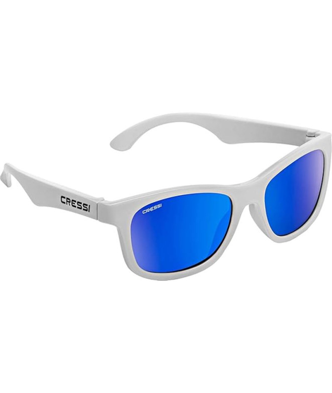 Óculos de proteção Cressi Kiddo com lentes espelhadas branco-azul