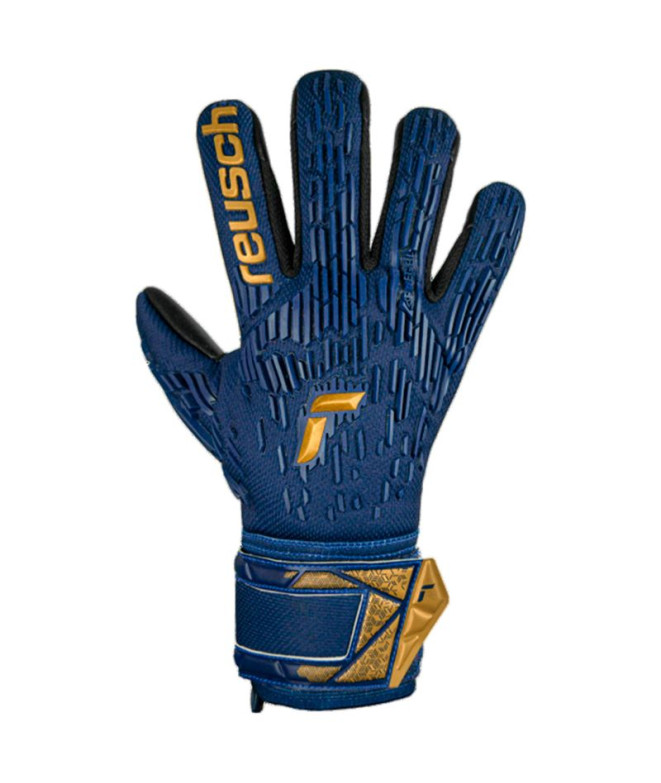 Gants de PorteroFootball de Reush Attrakt Freegel Silver Silver Blue-Gold-Black