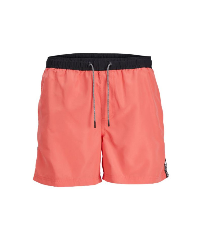Bañador Jack & Jones fiji Black Tape Hombre Hot Coral