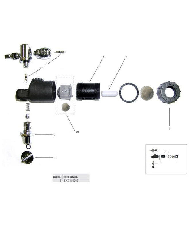 Corps du bouton-poussoir d'avertissement Cressi Direct System Pro