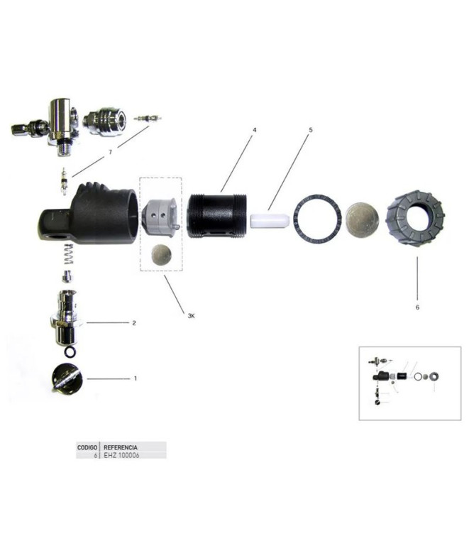 Rosca Cuerpo Piston Avisador Direct System Pro Cressi