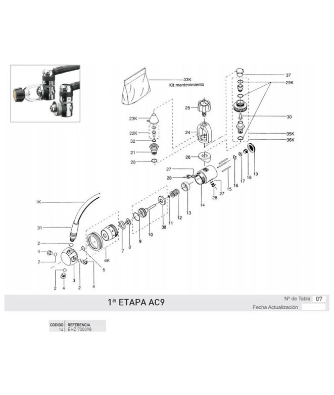 Cressi Ac9 Corpo da 1ª fase