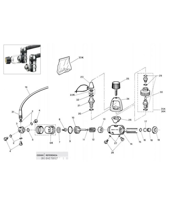 Ficha Hp 7/16" 1ª Fase Reg. Cressi