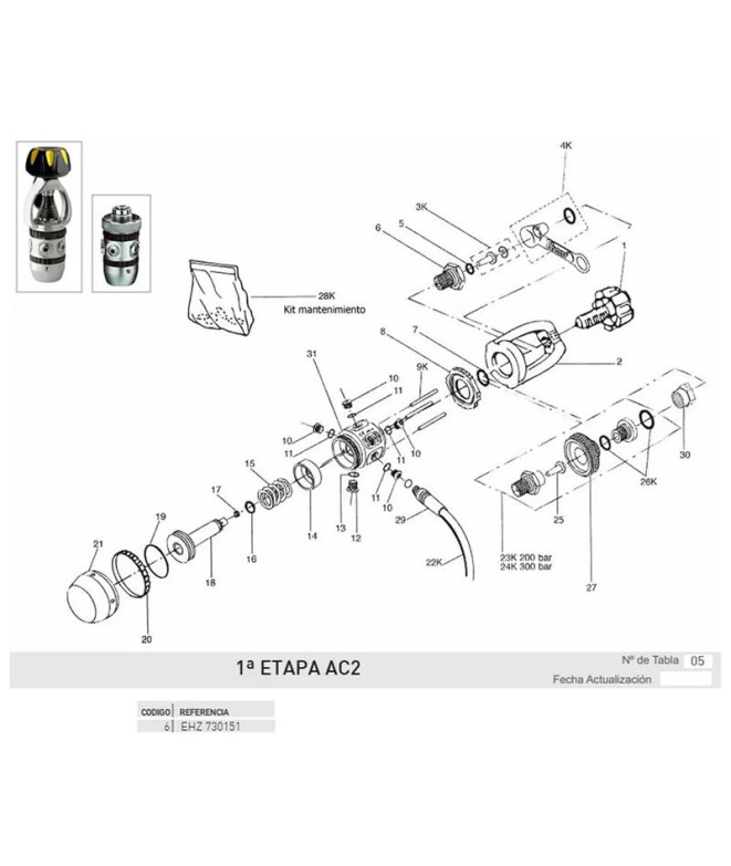 Écrou de fixation de l'étrier Cressi Ac2 1st stage