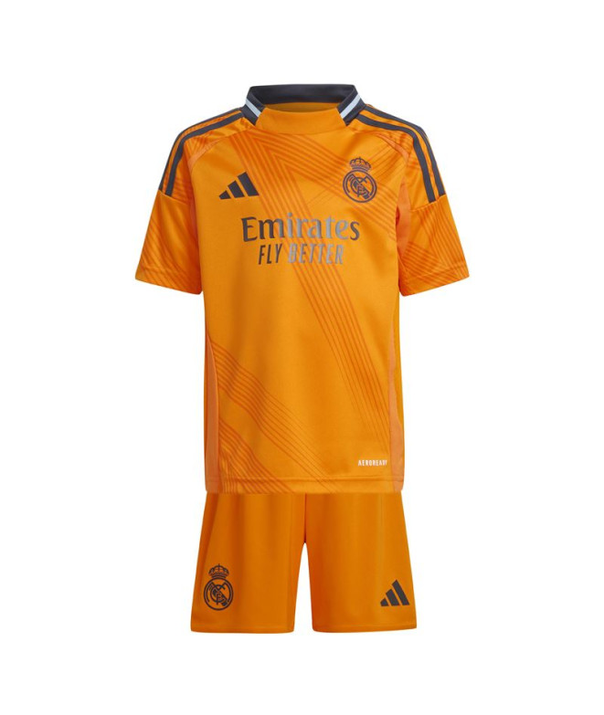 Conjunto Futebol adidas Infantil de Real Madrid 24/25 Away Orange