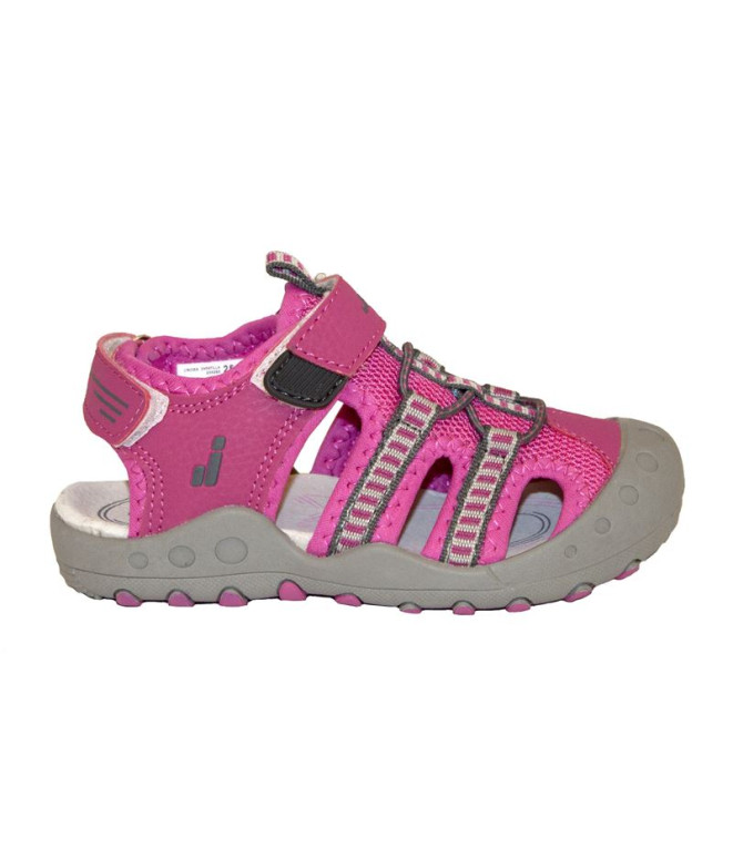 Sandalia Joluvi Cross Fucsia/Gris Perla Infantil
