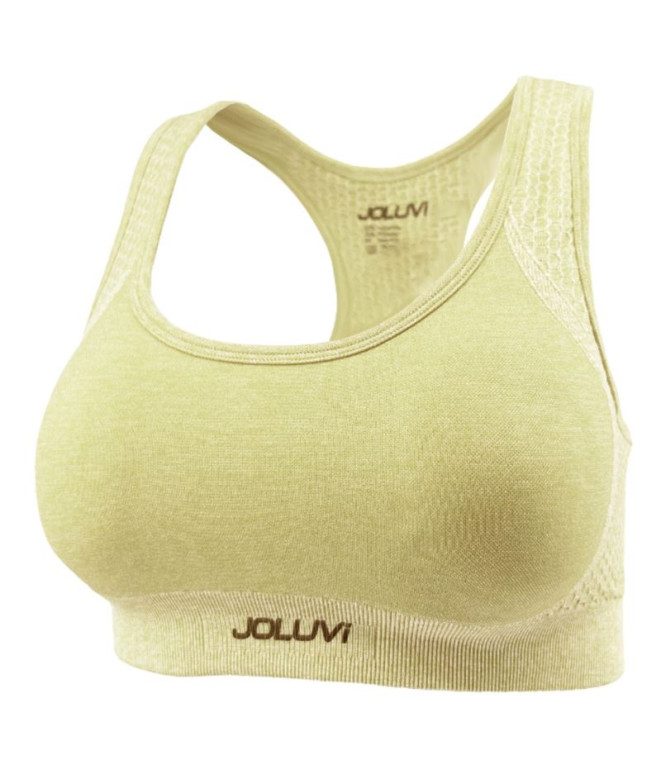 Sujetador Deportivo de Fitness Joluvi Lara Mujer Amarillo Vigore