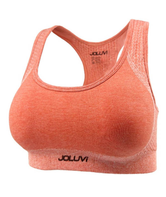 Sujetador Deportivo de Fitness Joluvi Lara Mujer Coral Vigore