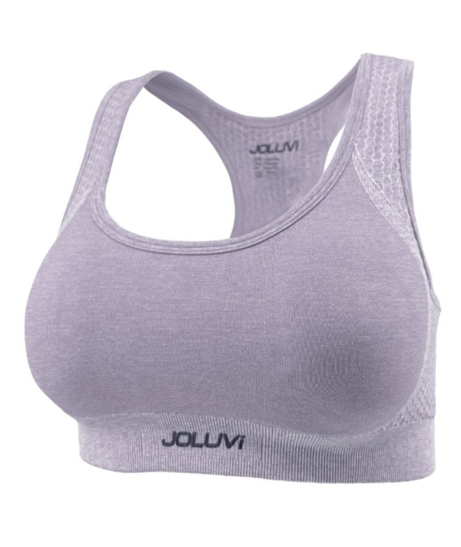 Sujetador Deportivo de Fitness Joluvi Lara Mujer Lila Vigore