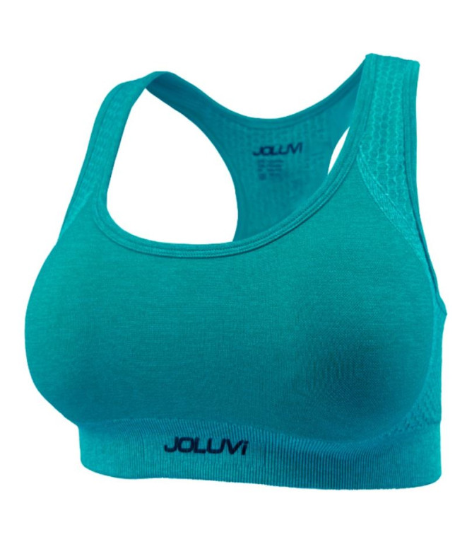 Sujetador Deportivo de Fitness Joluvi Lara Mujer Esmeralda Vigore