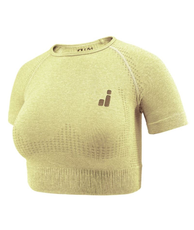 Sujetador Deportivo de Fitness Joluvi Ari Crop Mujer Amarillo Vigore