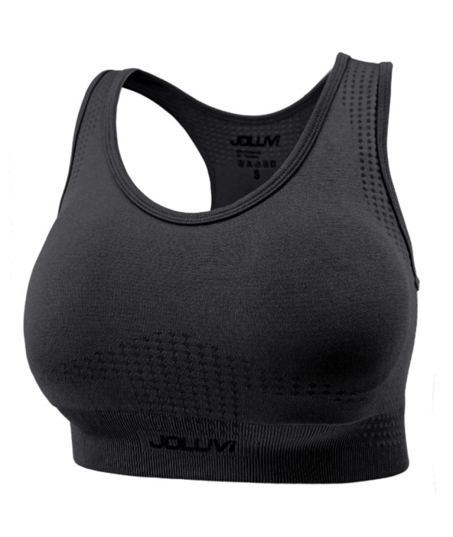 Sujetador Deportivo de Fitness Joluvi Ana Mujer Negro