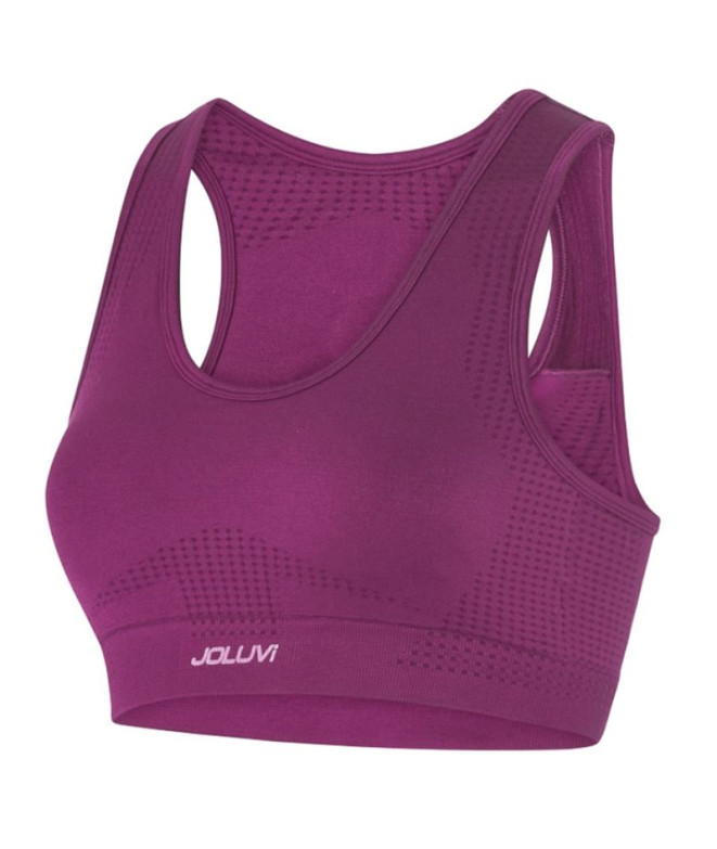 Sujetador Deportivo de Fitness Joluvi Ana Mujer Orquidea Oscuro
