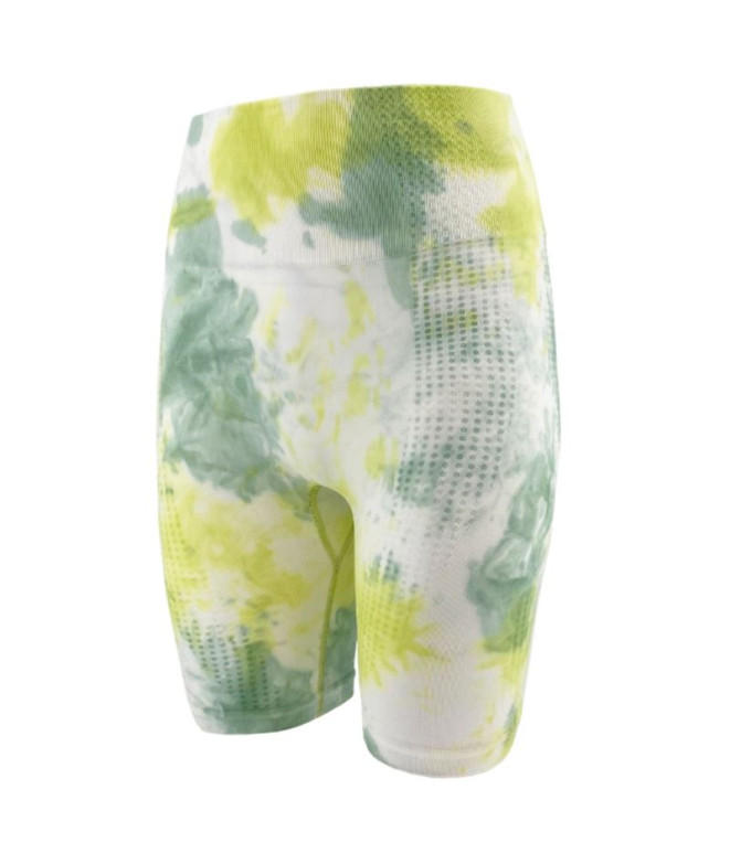 Bermuda Joluvi Tie Dye Mujer Amarillo/Menta