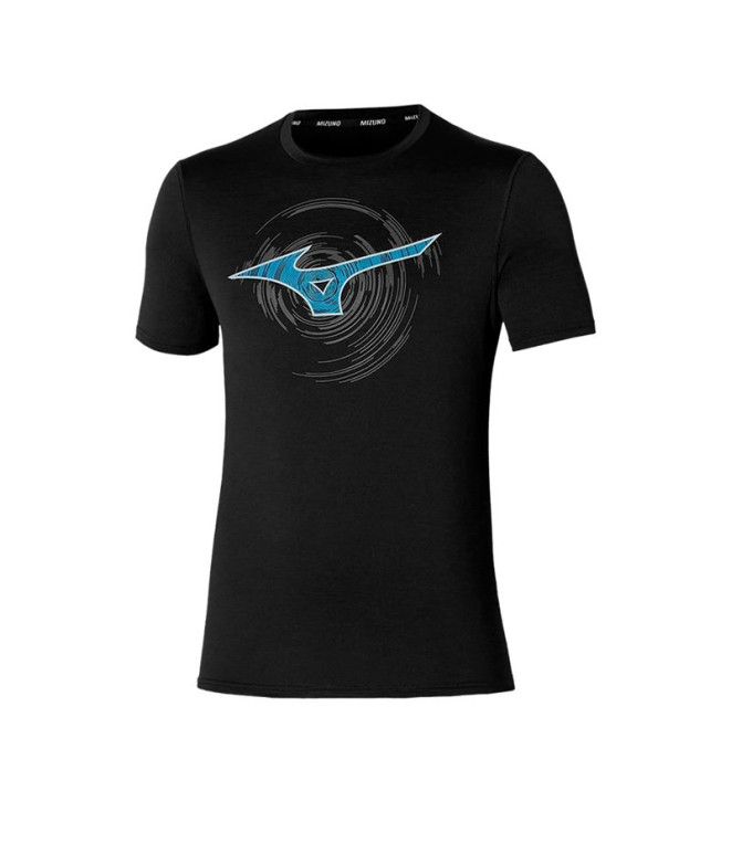 Camiseta Fitness Mizuno Homem de Core Rb Tee Preto