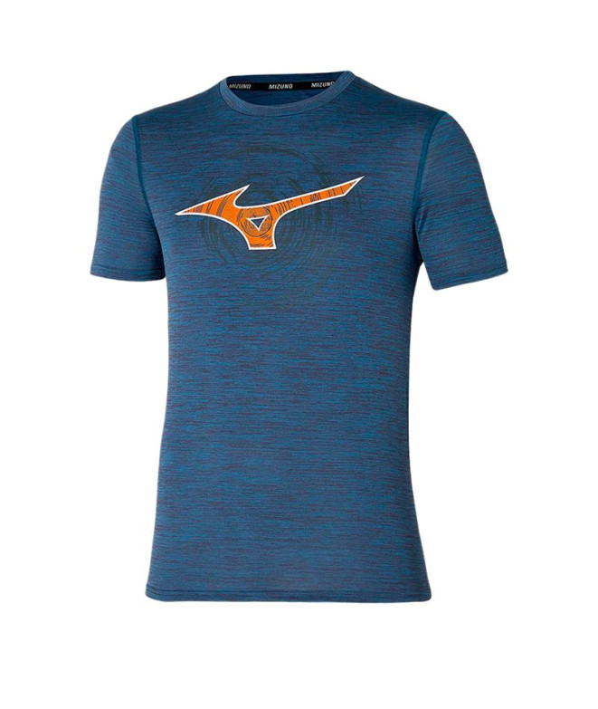 Camiseta Fitness Mizuno Homem por Core Rb Tee Azul-marinho