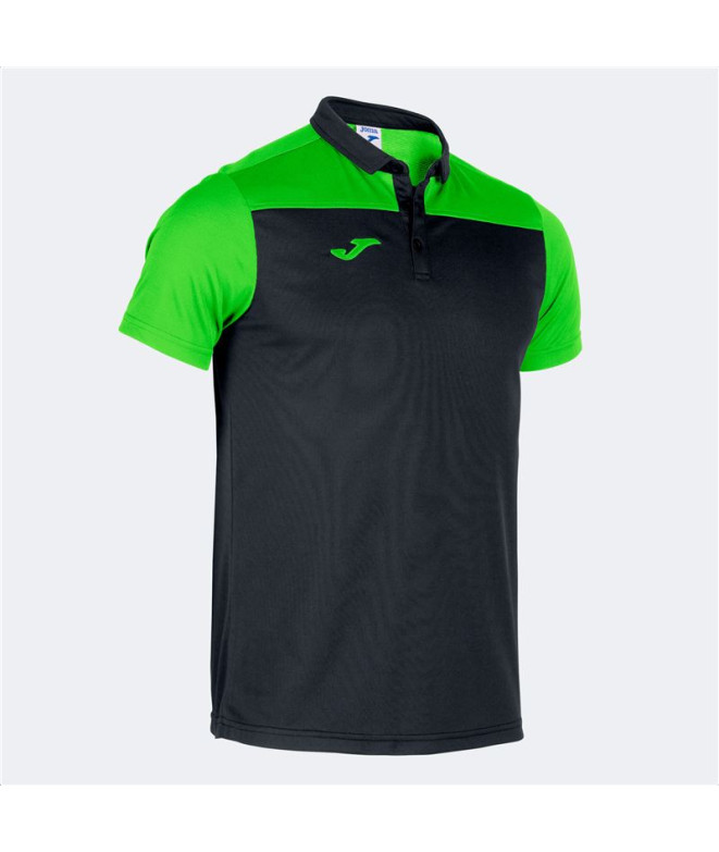 Polo Homme Hobby II Short Sleeve Noir - Vert fluo