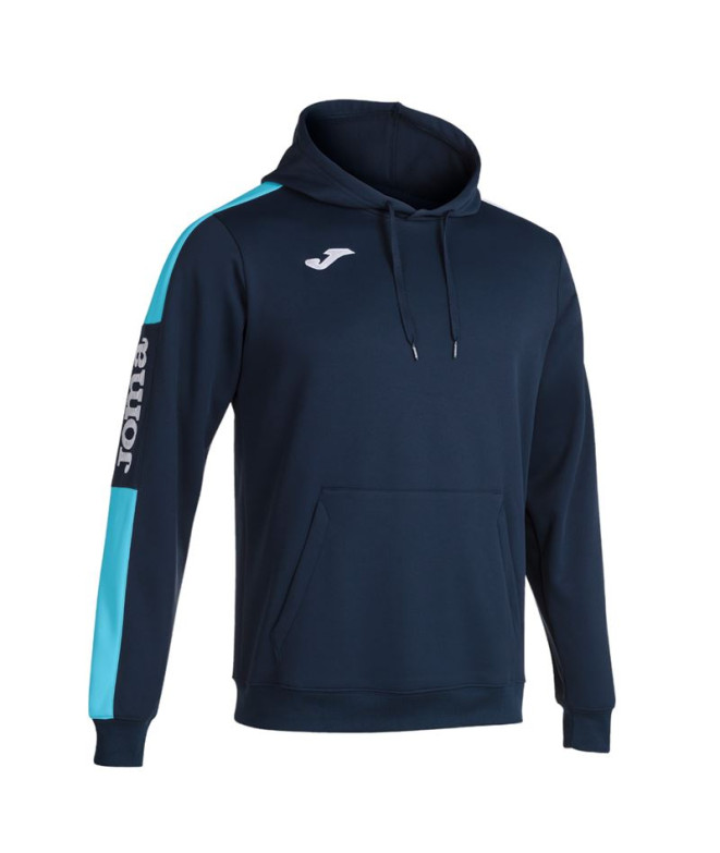 Sweat Homme Championnat à capuche IV Marine Turquoise Fluor Turquoise