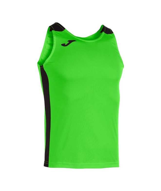 Camiseta De Running Tirantes Hombre Record II Verde Flúor Negro