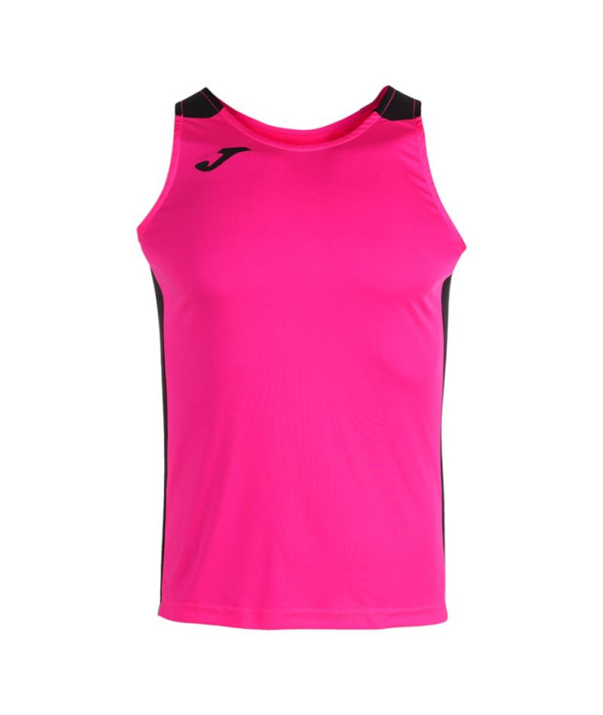 Camiseta De Running Tirantes Hombre Record II Rosa Flúor Negro