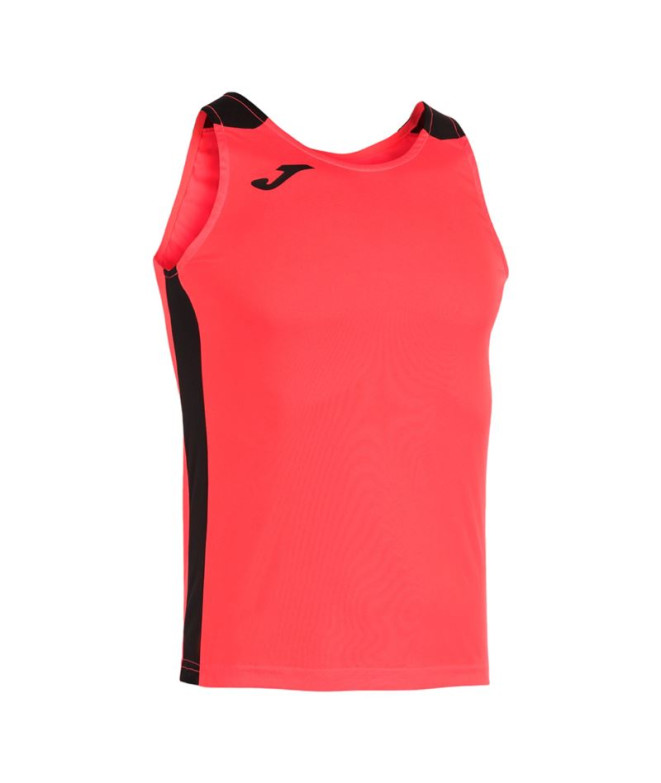 Camiseta De Running Tirantes Hombre Record II Coral Flúor Negro