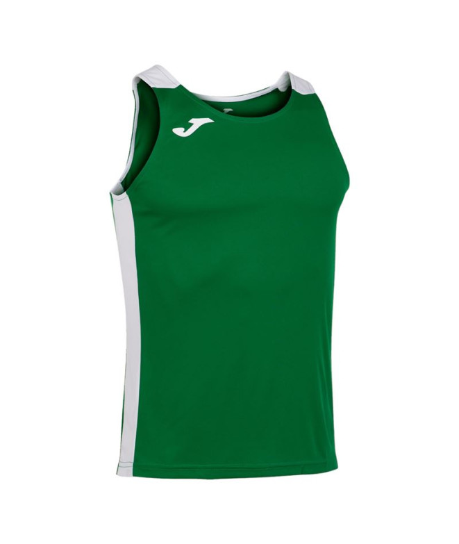 Camiseta De Running Tirantes Hombre Record II Verde Blanco