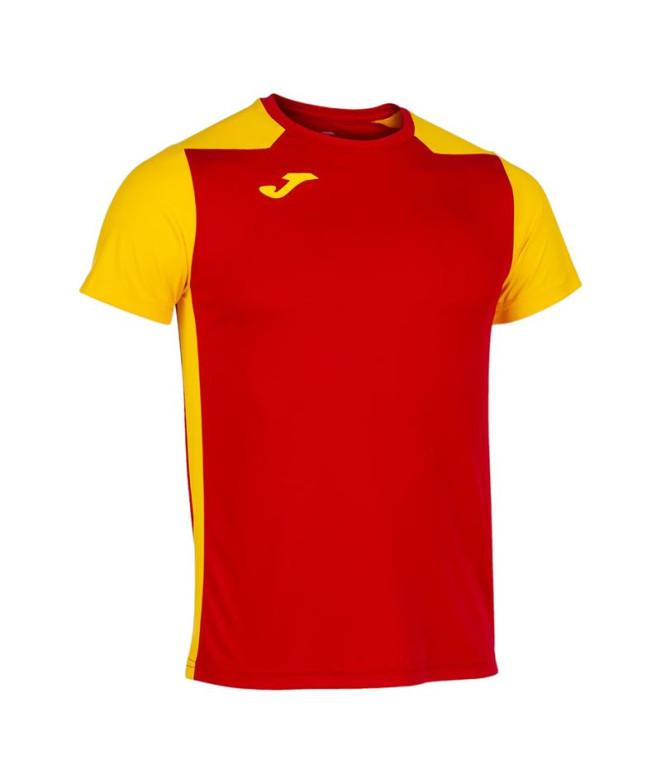 T-shirt Running Homme From Short Sleeve Record II Red Yellow