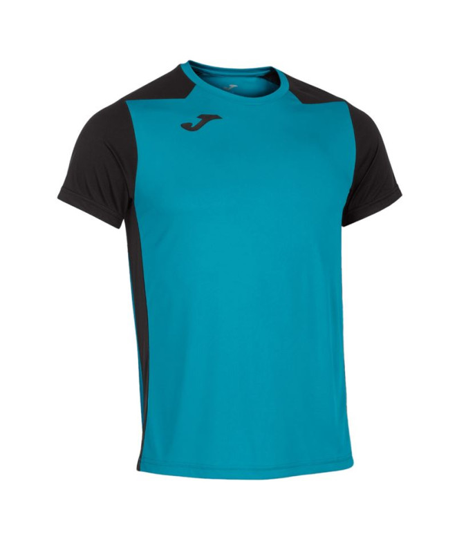 Camiseta De Running Manga Corta Hombre Record II Turquesa Negro