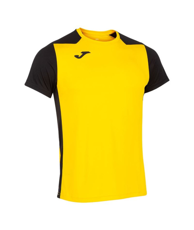 Camiseta De Running Manga Corta Hombre Record II Amarillo Negro